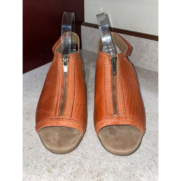 Earth Origins Ginger Maureen Spice Orange Womens Peep Toe Sandals With Zipper Cl - Picture 4 of 9